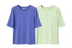 AMII minimalismo 2025 camisetas de verano para mujer nuevo algodón elástico media manga recta sólida básico Oficina señora Tops 12412016 - tienda en línea