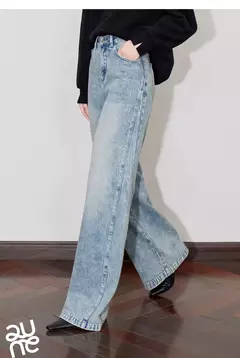 TOYOUTH mujeres Denim Jeans 2024 Otoño Invierno nueva cintura media recta pierna ancha pantalones largos - comprar en línea