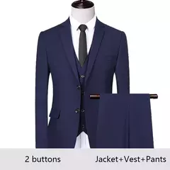 Traje de hombre para boda, 3 piezas, 2 conjuntos, Blazers, chaquetas elegantes, chaleco, pantalones, abrigos de negocios de lujo, Formal coreano de alta calidad 2024 en internet