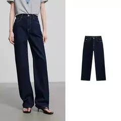 TOYOUTH-pantalones vaqueros de mezclilla para mujer, pantalón de pierna ancha, versátil, bordado, a la moda, primavera 2025 en internet