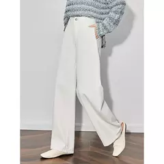 TOYOUTH Jeans de mezclilla para mujer 2025 Primavera Nuevo estilo americano Pantalones largos rectos de pierna ancha - tienda en línea