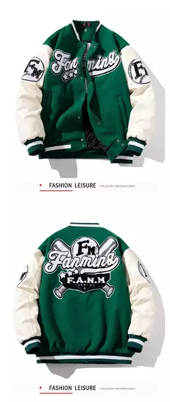Chaqueta de béisbol con letras estampadas para hombre, abrigo de Hip Hop, ropa de calle bordada, escenario, DJ, Club, Bomber, 2023 - Eleganzie