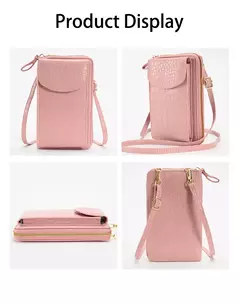 Imagen de Bolso de mujer, bolsos de hombro, bolsos de mujer, cartera, tarjetero, bolso de mensajero, monedero con patrón de cocodrilo, bolso para teléfono móvil