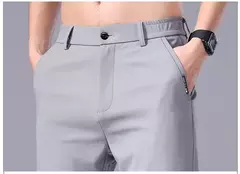 Image of 2025 Joggers de verano para hombre, tela fina de seda de hielo, pantalones casuales elásticos de cuatro lados, pantalones Cargo, ropa de calle, pantalones de chándal