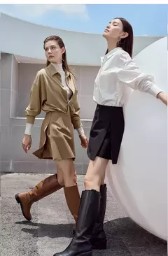AMII minimalismo Casual faldas cortas mujeres alta Rase 2024 otoño nueva moda viajero señora chaqueta recta falda acampanada 12343035 - Eleganzie