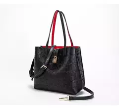 CH, bolso de hombro de alta calidad a la moda para mujer, bolso de mano con diseño de estampado de letras de Color puro para personas mayores, bolso de mano con temperamento de gran capacidad - Eleganzie