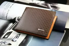 Hombres Cartera de cuero PU, tarjetero corto de lujo, monedero para hombre, billeteras Rfid portátiles plegables de negocios para hombre, monedero - Eleganzie