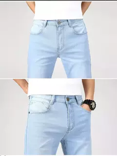 Pantalones vaqueros ajustados de talla grande 28-40 para hombre, pantalones suaves avanzados clásicos informales a la moda, pantalones elásticos que combinan con todo de marca para hombre - online store