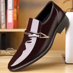 Zapatos de cuero lacado para hombre, calzado de negocios, edición coreana, conjunto puntiagudo británico en internet