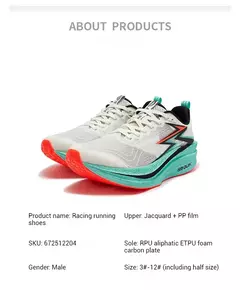 Zapatillas de correr para hombre 361 grados Flame 4,0 MIX, zapatillas de carreras para maratón con placa de carbono, zapatillas deportivas estables resistentes al desgaste para correr para hombre 672512204 on internet