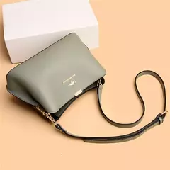 Bolso de mano de cuero de alta calidad para mujer, bolsa de hombro multifuncional, de diseñador de lujo, Color sólido