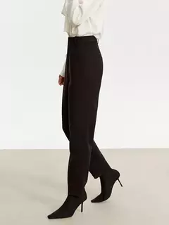 AMII minimalista 2024 invierno nuevos pantalones de rábano para mujer tubo de humo de lana Casual hasta el tobillo pantalones básicos sólidos 12314003 en internet
