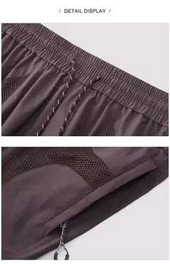 Imagen de Semir-pantalones cortos informales con paneles para hombre, novedad de verano, cintura elástica, corte holgado, estilo al aire libre, 2025