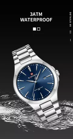 NAVIFORCE, diseño Original, relojes de moda para hombre, calendario Simple de acero inoxidable, relojes de pulsera impermeables para hombre, reloj Masculino