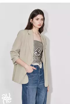 TOYOUTH-Chaqueta de mujer, traje de trabajo de manga larga de Color sólido con un botón, ropa de trabajo para oficina, otoño 2024 - Eleganzie