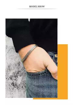 Vnox-Pulseras de cadena de doble curva oxidada para hombre, acero inoxidable, Punk, antiguo, Cubic Foxtail, Vintage