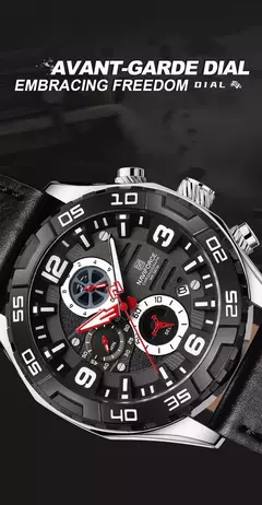 NAVIFORCE 2025 nuevos relojes originales para hombres marca de lujo reloj cronógrafo deportivo reloj de pulsera de cuarzo resistente al agua de Cuero militar - buy online