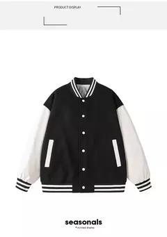 Chaqueta Bomber hombres mujeres flocado Hip Hop suelta Casual Patchwork abrigo Unisex bordado High Street Varsity béisbol prendas de vestir - buy online