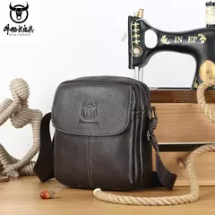 Bolso bandolera de cuero BULLCAPTAIN para hombre, bolsos de hombro de negocios adecuados para Ipad de 7,9 pulgadas, Mini bolsos cruzados para hombre de alta calidad - comprar en línea