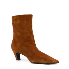 QUTAA-Botines de piel auténtica con tacón cónico para mujer, botas de tacón alto de Metal con punta cuadrada, talla 34-39, para otoño e invierno, 2025 on internet