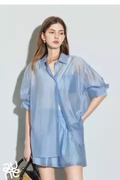 TOYOUTH-Camiseta de Lyocell verde mostaza francesa para mujer, Tops ligeros con protección solar, novedad de verano 2025 - tienda en línea