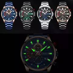 Relojes de pulsera CURREN deportivos informales de cuarzo con cronógrafo, reloj de acero inoxidable a la moda para hombre, reloj con fecha automática para hombre