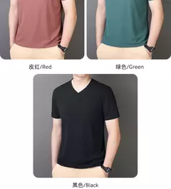 Camiseta de seda de hielo para hombre, camisa de manga corta elástica para Fitness, informal, secado rápido, 6XL, 7XL, 8XL, novedad de verano, 2309
