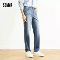 Semir Jeans hombres pierna recta Retro desgastado 2025 nuevos pantalones de verano sensación fresca pantalones largos para trajes de todos los días y de moda