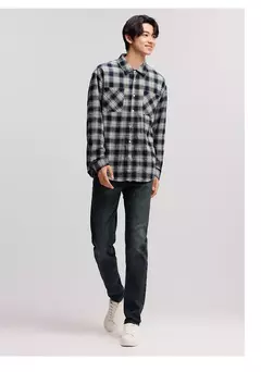 Semir Jeans Hombres Retro 2024 Invierno Nuevos pantalones de pierna delgados de lana cálidos y versátiles - Eleganzie