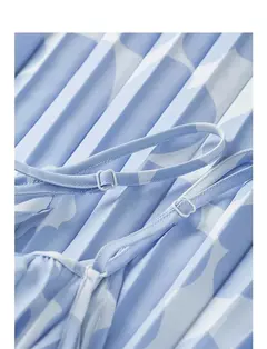 TOYOUTH-vestido con tirantes para mujer, novedad de primavera 2021, vestido recto sin mangas con estampado plisado para vacaciones y sol