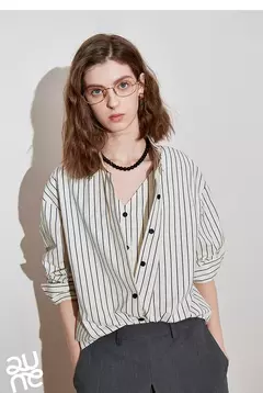 TOYOUTH camisa a rayas para mujer 2025 primavera nueva Lyocell algodón manga larga blusa versátil camisa Tops azul - comprar en línea