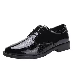 Zapatos de cuero para hombre, calzado Formal de negocios, a la moda, estilo coreano, informal, juvenil, versátil en internet