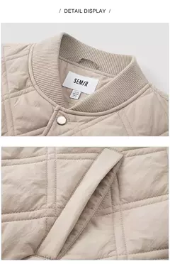 Semir-Chaqueta de algodón con textura de rombos para hombre, chaqueta fina de béisbol, acolchada, ligeramente arrugada, a la moda, invierno, 2024 - buy online