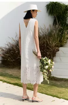 AMII-Vestidos minimalistas para mujer, ropa elegante y romántica de encaje, sin mangas, línea A, 2023 - comprar en línea