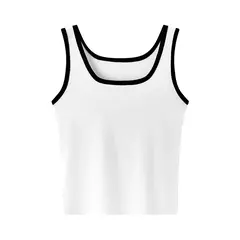 Semir chaleco mujer recortado cuello en U capas 2025 novedad de verano sensación fresca Top ajustado elegante para trajes elegantes