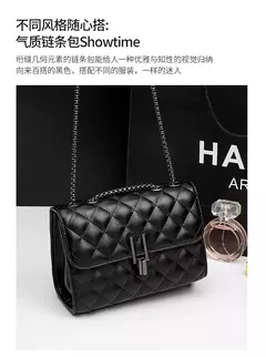 Imagen de Lingge-Bolso de hombro cuadrado para mujer, bolso de cadena con detalle acolchado, bandolera completa, cartera abatible
