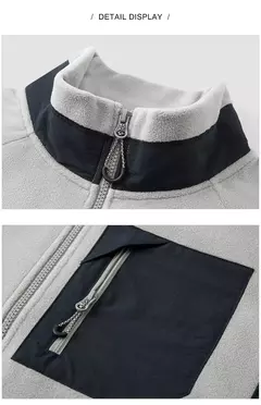 Semir-Chaqueta de forro Polar antiestática para hombre, abrigo peludo suelto, Patchwork en contraste, estilo exterior, invierno, 2024 - Eleganzie