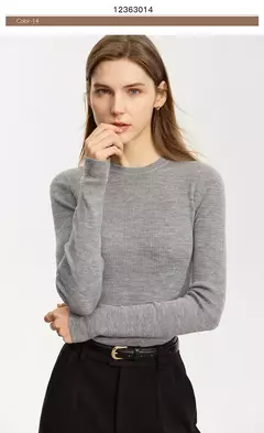 AMII suéter minimalista para mujer 2023 invierno nuevo Simple ajustado cuello alto elástico cálido sólido jerseys Mujer 12323075