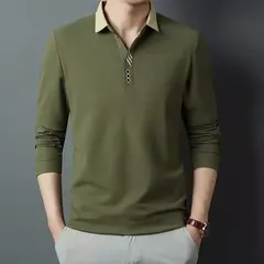 Camisa polo para hombre, novedad de verano, polo de manga larga de alta calidad para hombre, polo informal de negocios a rayas de algodón para hombre, talla M-4XL 302 - Eleganzie