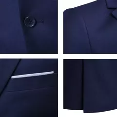Image of Trajes de boda para hombres Blazers 3 piezas boda negocios 2 conjuntos chaleco pantalones abrigos chaquetas clásicas completas de lujo formales