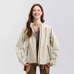 Semir prendas de vestir exteriores para mujer a prueba de viento de tres pruebas primavera 2025 nueva chaqueta con capucha de manga raglán a la moda