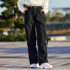 Semir-pantalones informales para mujer, pantalón de pierna ancha con cordón, estilo callejero americano, Individual, moderno y fresco, primavera - tienda en línea