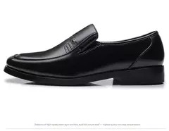 Zapatos de cuero para hombre, zapatos formales de negocios para personas mayores, punta redonda negra, informales, sencillos, cómodos, de talla grande - comprar en línea