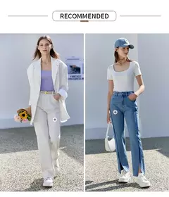 AMII-camisetas minimalistas para mujer, camisetas con cuello en U, cómodas, elásticas, ajustadas, versátiles, de manga corta, para verano 2024 12342288