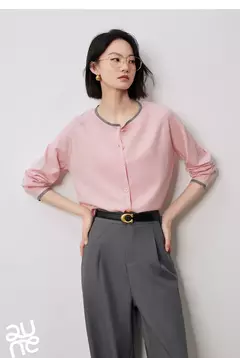 TOYOUTH-suéter de punto para mujer, cárdigan de manga larga con botones y cuello redondo, Color contrastante, novedad de otoño, 2024 - comprar en línea