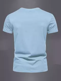 Camiseta deportiva informal de algodón puro 100% de verano para hombre, camiseta holgada de gran tamaño con estampado de letras simples y cuello redondo, camiseta de manga corta - Eleganzie