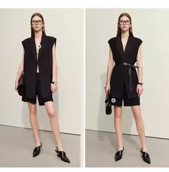 Amii-Chaleco minimalista de otoño para mujer, chaqueta holgada informal sin mangas con abertura con muescas, prendas de vestir a la moda, ropa femenina 12270105 - buy online