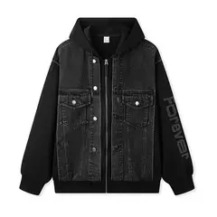 Chaqueta Semir para hombre, chaqueta vaquera de retales bordada, Top con capucha de dos piezas de imitación de primavera de gran tamaño on internet