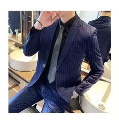 2023Boutique de gama alta nuevos hombres (traje + pantalones) vestido de fiesta de boda británico moda informal de negocios tendencia guapo conjunto de dos piezas - Eleganzie