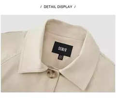 Semir-gabardina de cintura larga para mujer, abrigo holgado de manga raglán con solapa y Triple protección, color caqui, novedad de primavera, 2024